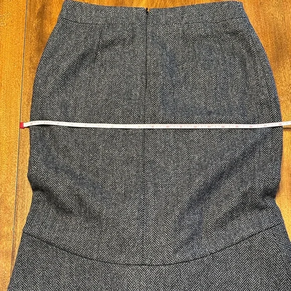 Derek Lam Gray Herringbone Wool Pencil Skirt silk lined. - Picture 6 of 9